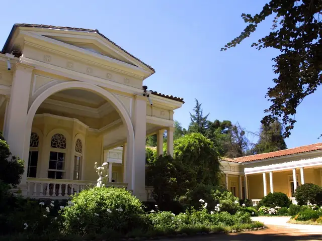 The Casona de Pirque, Concha y Toro's 19th-century house, its arched porch among the gardens
