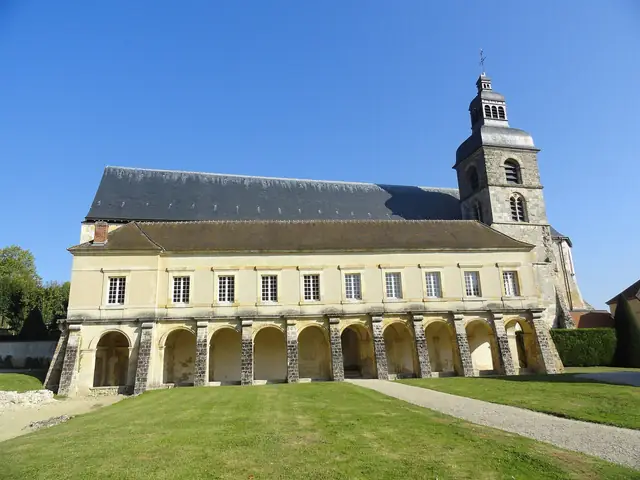 The Abbey of Saint-Pierre d'Hautvillers, where the monk Dom Pérignon was cellarer: arcaded wing and bell tower