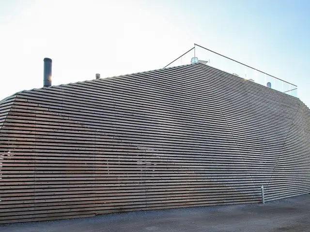 Löyly's angular slatted-timber building on the Hernesaari waterfront